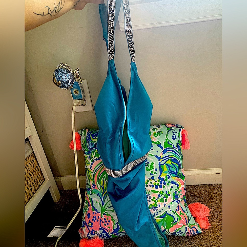 Victoria's Secret Blue and Silver One-Piece Swimsuit